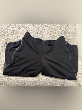 Mizuno Black Softball Pants with White Piping - Brand New no tag